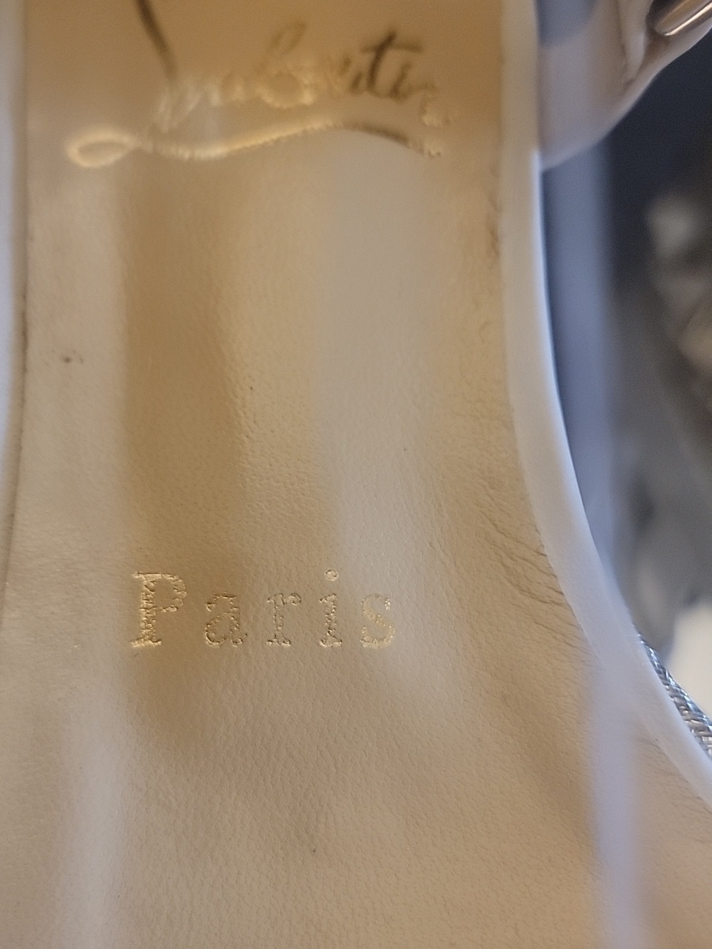 Christian Louboutinn White Kid Leather  Studded Sandals with Gold Accents Sz36 - Picture 6 of 14